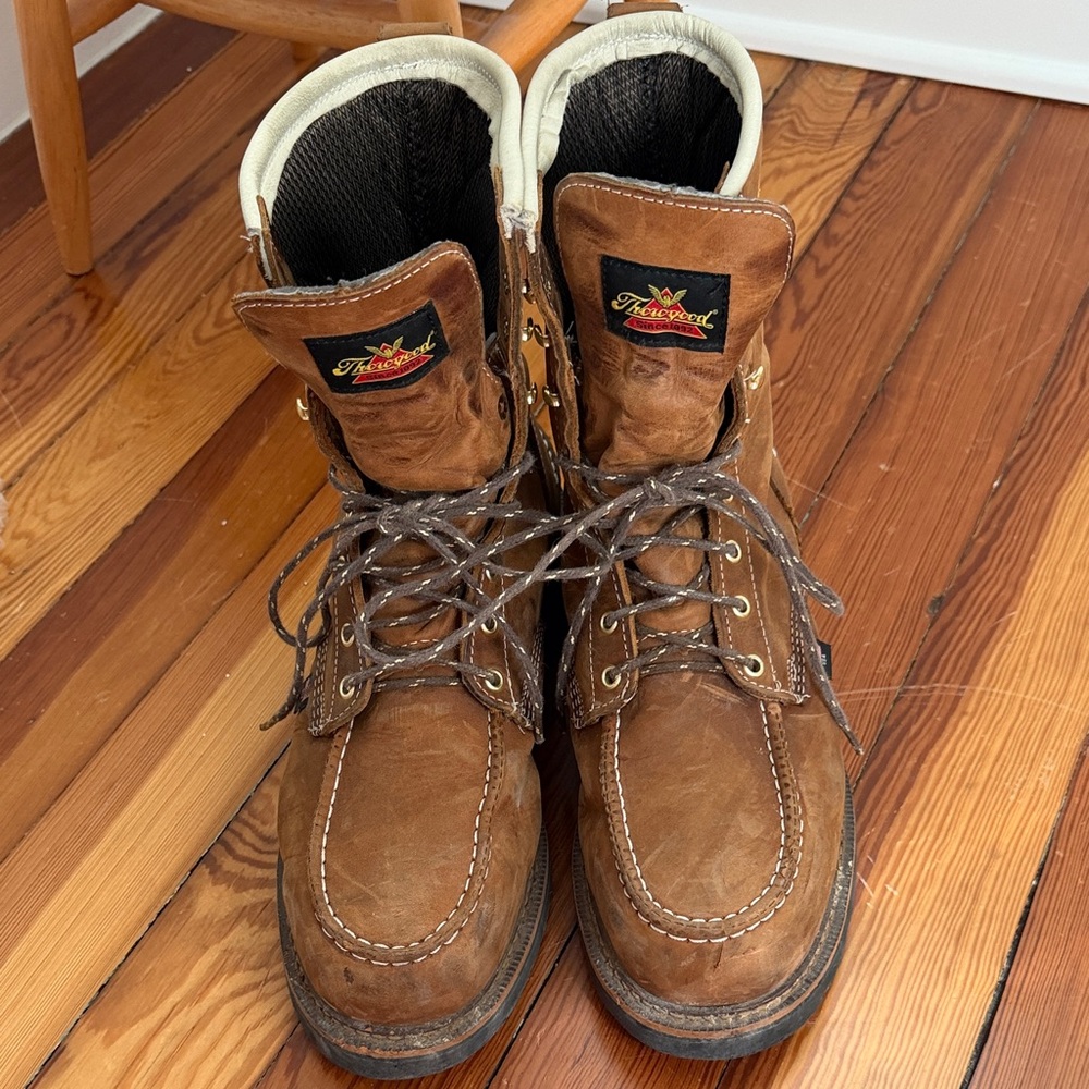 Thorogood Men's Brown Steel Toe Leather Boots - Size 11 2E
